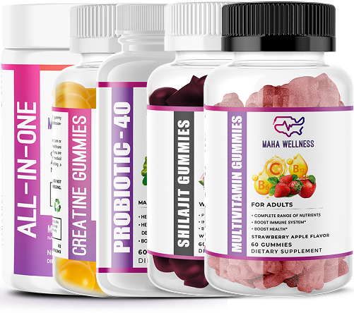 Essential Daily Boost Bundle: Superfoods, Multivitamin Gummies, Probiotics, Shilajit Ashwagandha & Creatine Gummies for Holistic Wellness