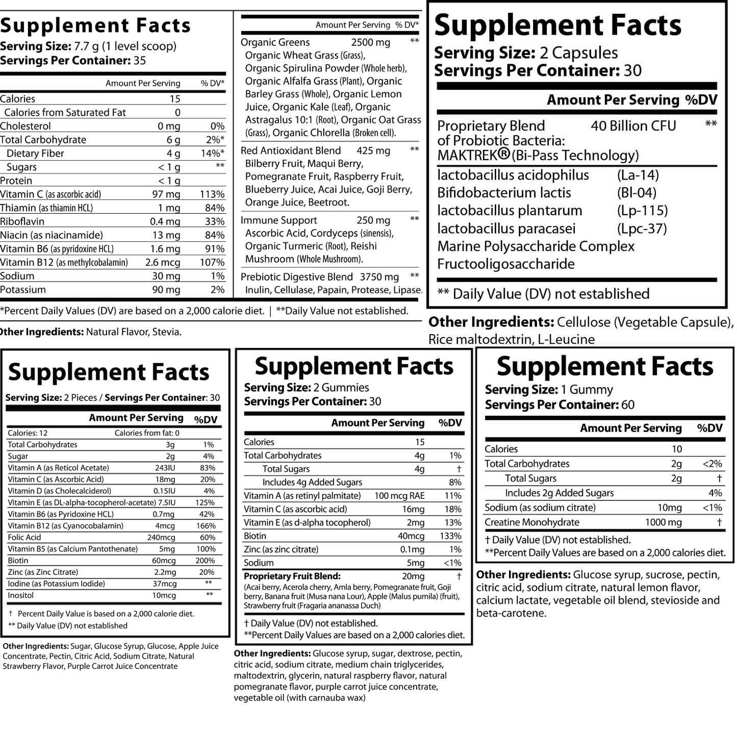 Essential Daily Boost Bundle: Superfoods, Multivitamin Gummies, Probiotics, Shilajit Ashwagandha & Creatine Gummies for Holistic Wellness 90 Day Supply