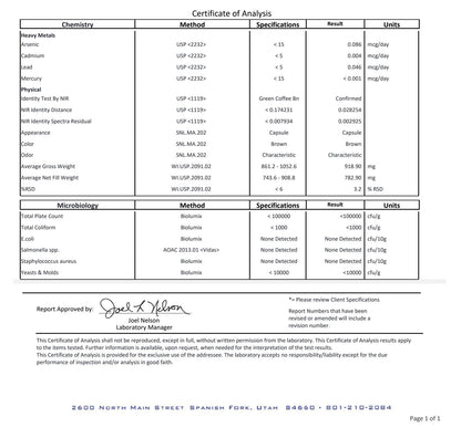 Green Coffee Bean w/GCA -800mg