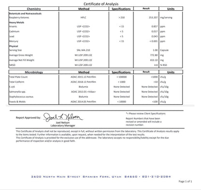 Raspberry Ketone Ultra Blend - 600mg