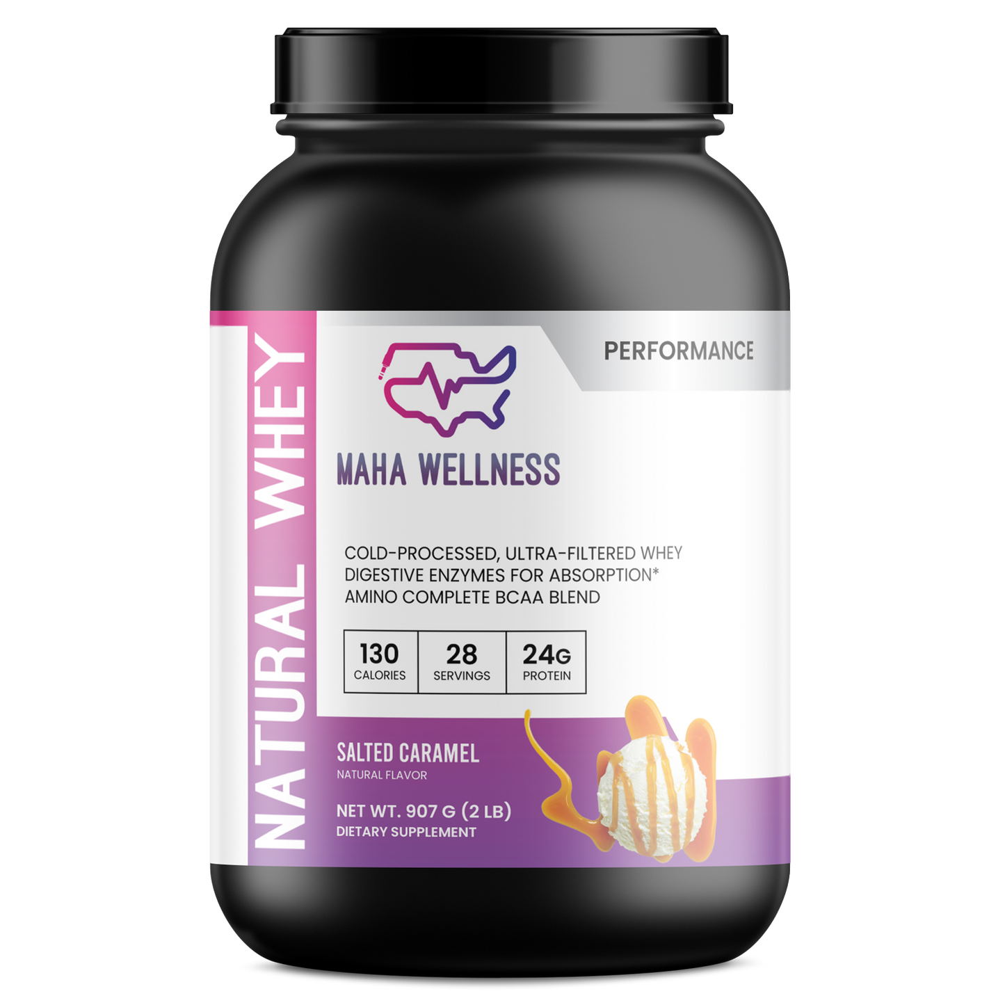 2lb Whey Natural Salted Caramel – 28 servings