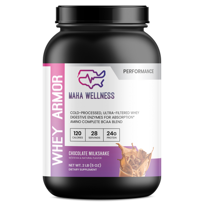 2lb Whey Armor Natural Protein Chocolate w/Stevia & Natural Flavor Non - GMO