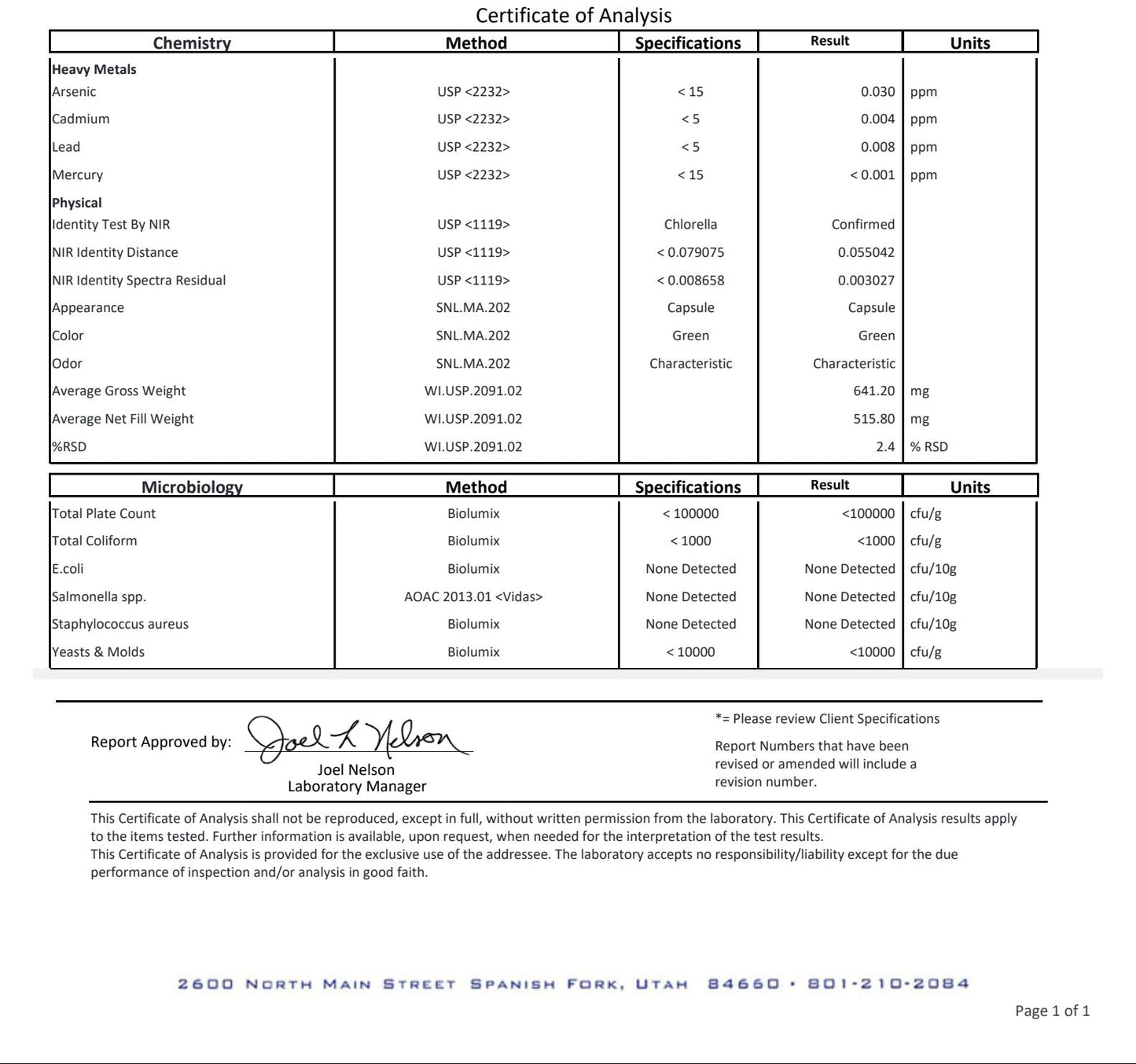 Chlorella Pure - 600mg