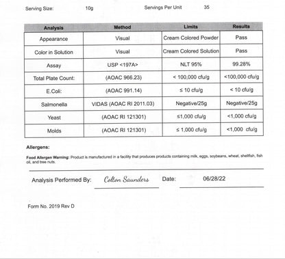 Collagen Type 1 & 3 Grass Fed 350g – 35 servings
