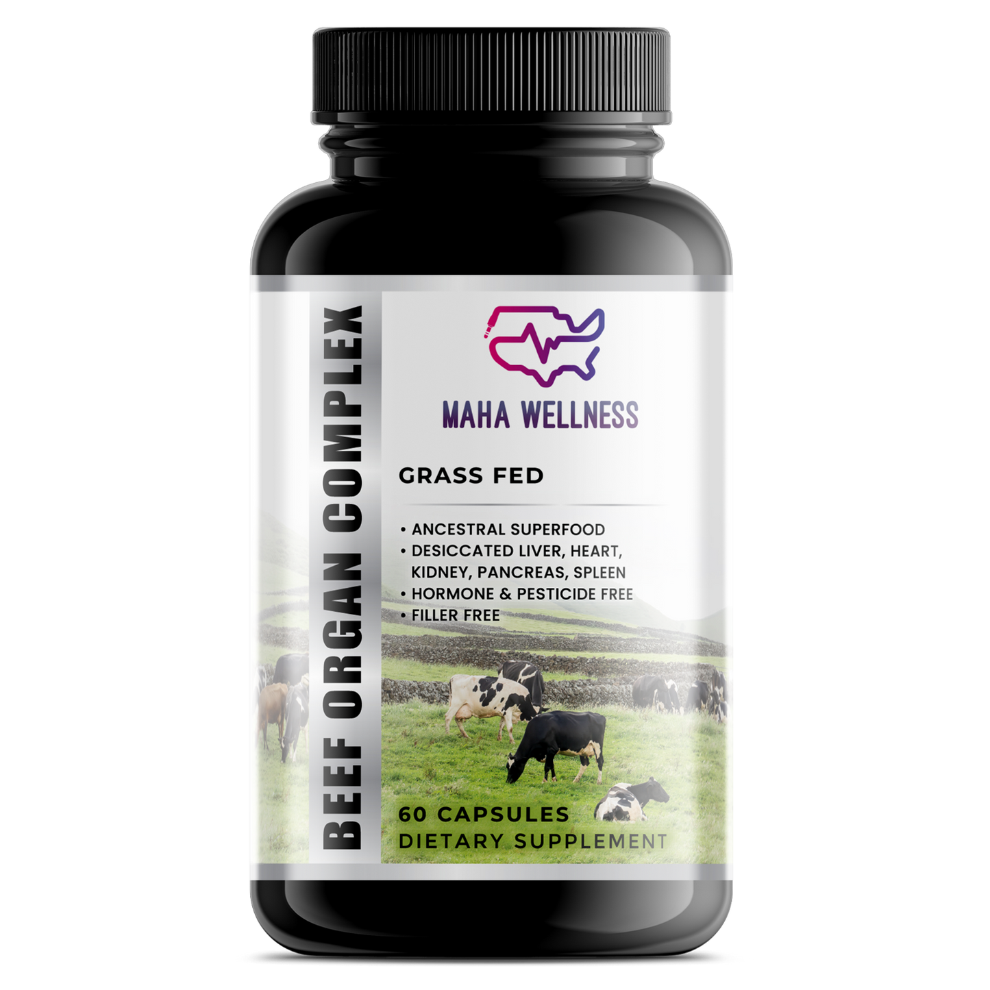 Grass Fed Beef Organ Complex – Ancestral Superfood – Desiccated Liver, Heart, Kidney, Pancreas, Spleen