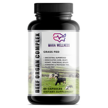 Grass Fed Beef Organ Complex – Ancestral Superfood – Desiccated Liver, Heart, Kidney, Pancreas, Spleen