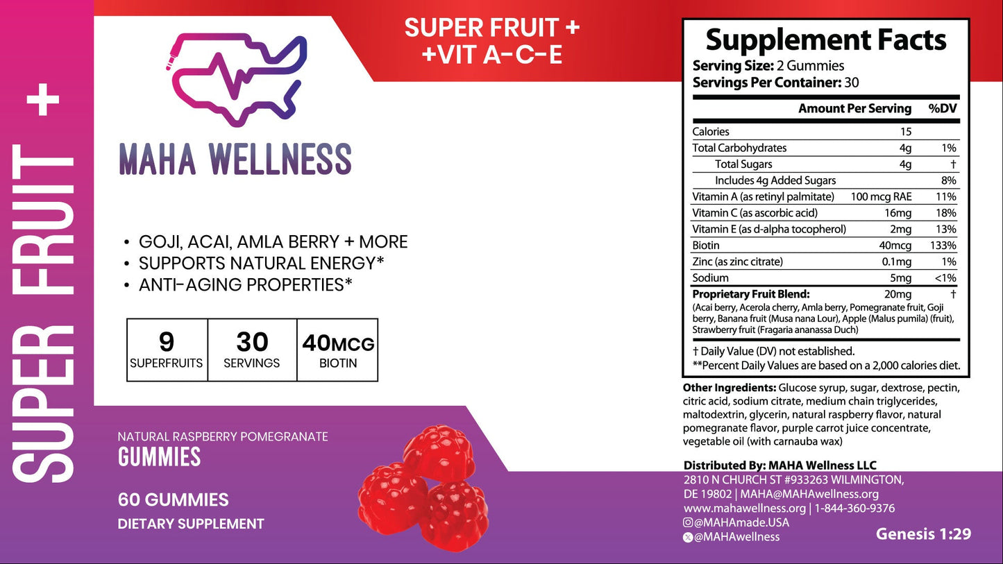 Super Fruit Gummies w/Essential Vitamins
