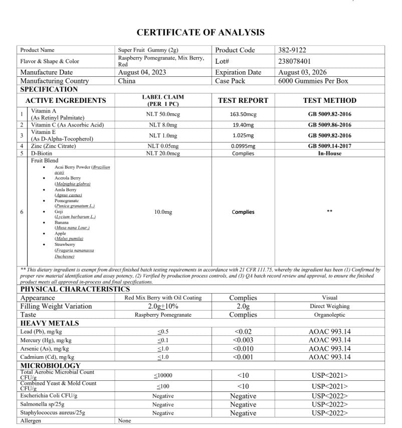 Super Fruit Gummies w/Essential Vitamins