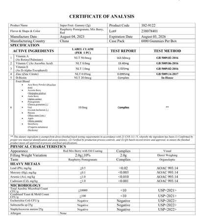 Super Fruit Gummies w/Essential Vitamins
